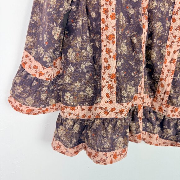 LOGO Lab by Lori Goldstein 3/4 Sleeve Crew Neck Bed Jacket Floral Size Large L - Picture 5 of 16